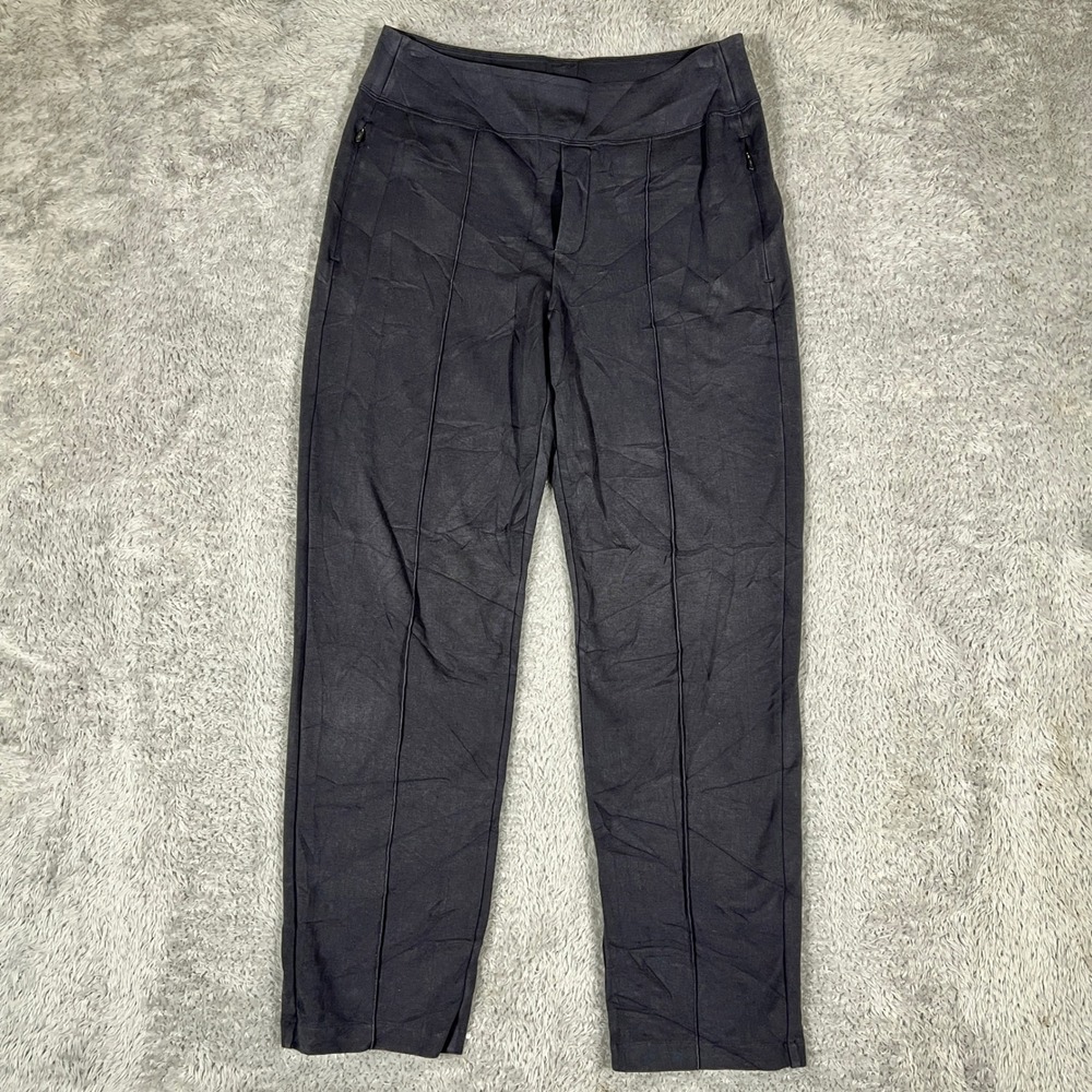 Athleta Eastbound Straight Pant Black Tencel Blend Trousers Size 10